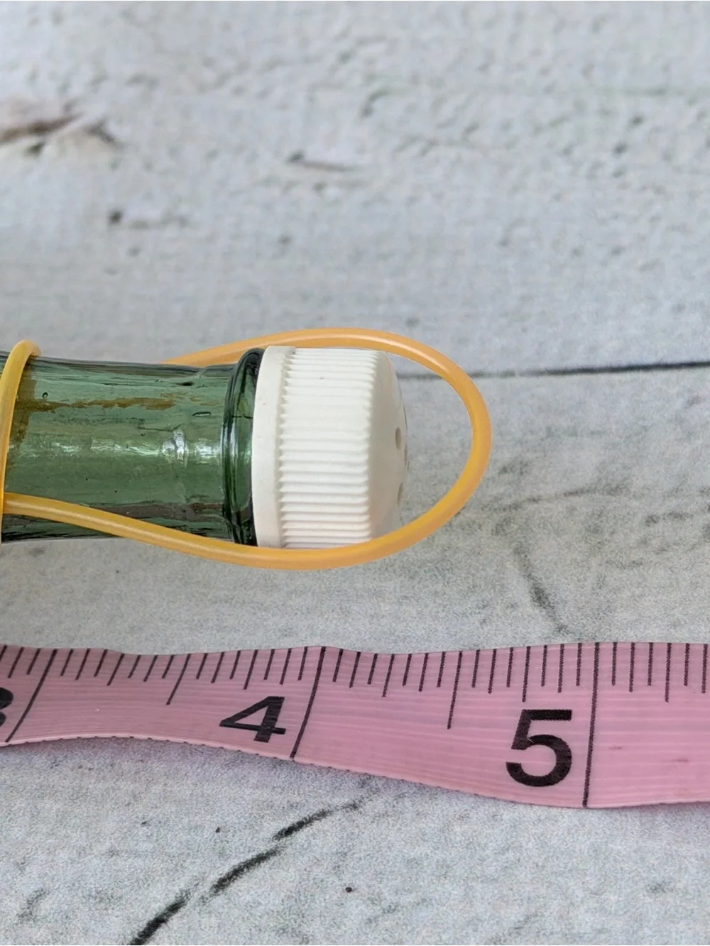 Vintage Ucagco Italy Green Glass Wine Bottle Salt Shaker Plastic Raffia Wrap